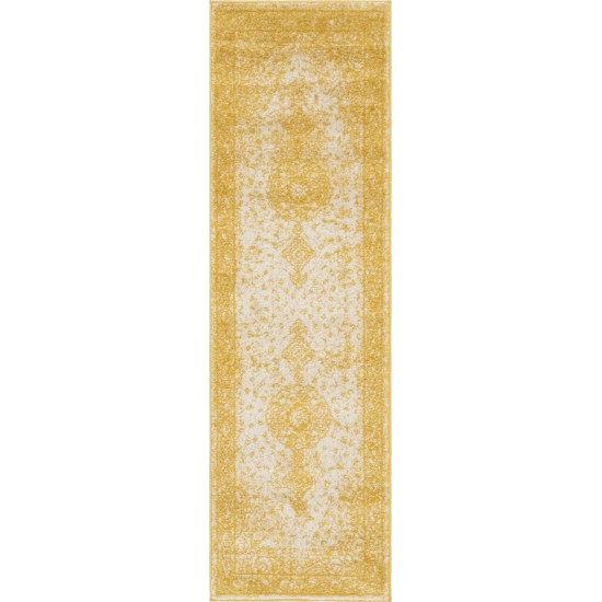 Rug Unique Loom Bromley Yellow Runner 2' 0 x 6' 7