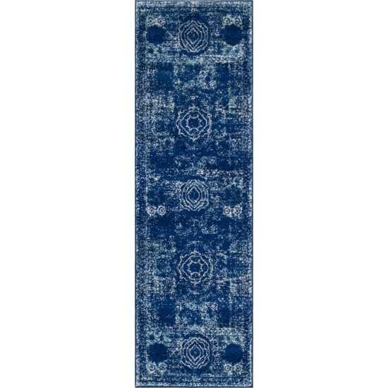 Rug Unique Loom Bromley Navy Blue Runner 2' 0 x 6' 7