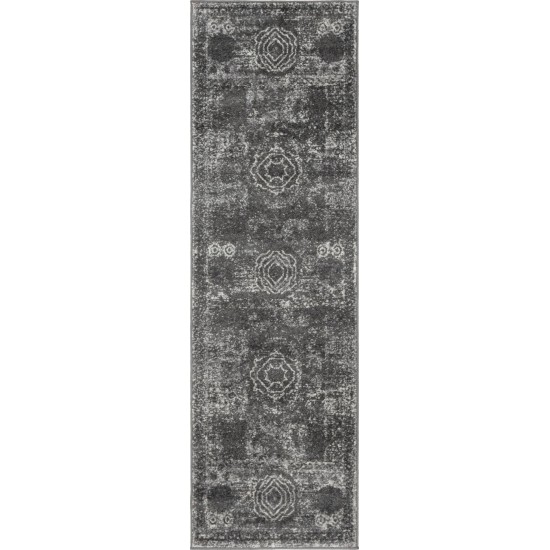 Rug Unique Loom Bromley Dark Gray Runner 2' 0 x 6' 7