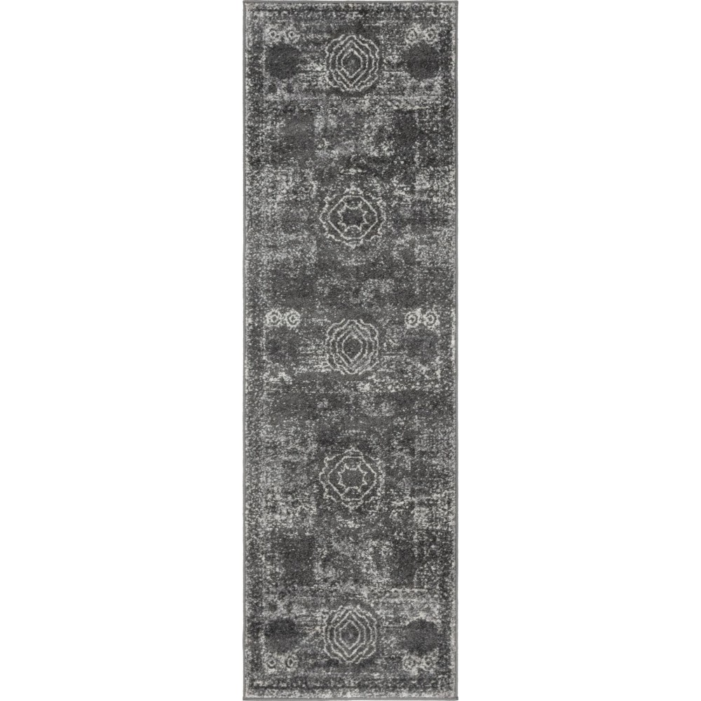 Rug Unique Loom Bromley Dark Gray Runner 2' 0 x 6' 7 Rug Unique Loom Bromley Dark Gray Runner 2' 0 x 6' 7