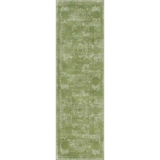 Rug Unique Loom Bromley Green Runner 2' 0 x 6' 7