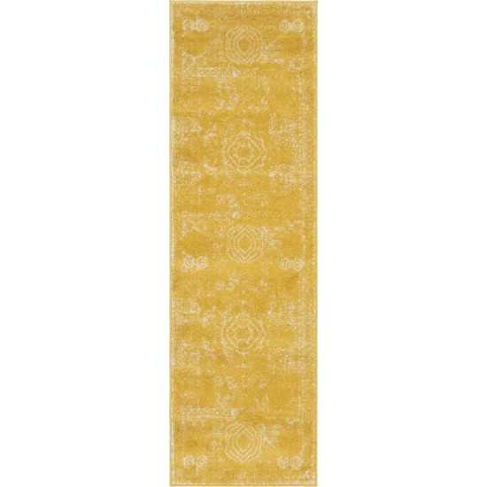 Rug Unique Loom Bromley Yellow Runner 2' 0 x 6' 7