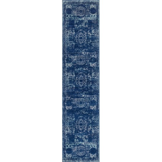 Rug Unique Loom Bromley Navy Blue Runner 2' 0 x 8' 8