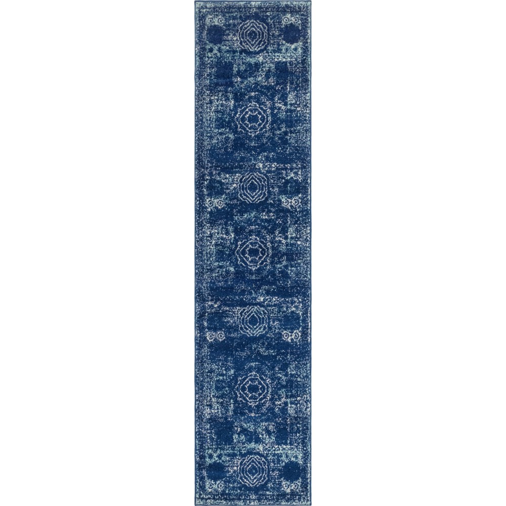 Rug Unique Loom Bromley Navy Blue Runner 2' 0 x 8' 8