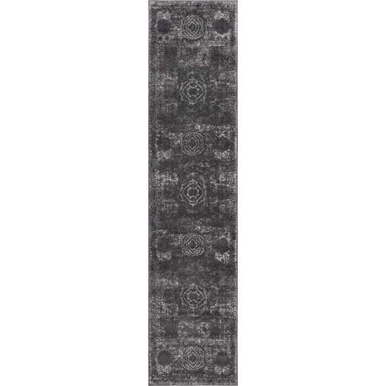 Rug Unique Loom Bromley Dark Gray Runner 2' 0 x 8' 8