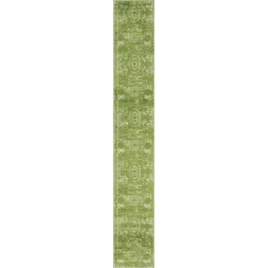 Rug Unique Loom Bromley Green Runner 2' 0 x 13' 0