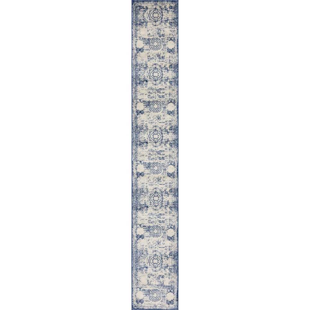 Rug Unique Loom Bromley Blue Runner 2' 0 x 13' 0