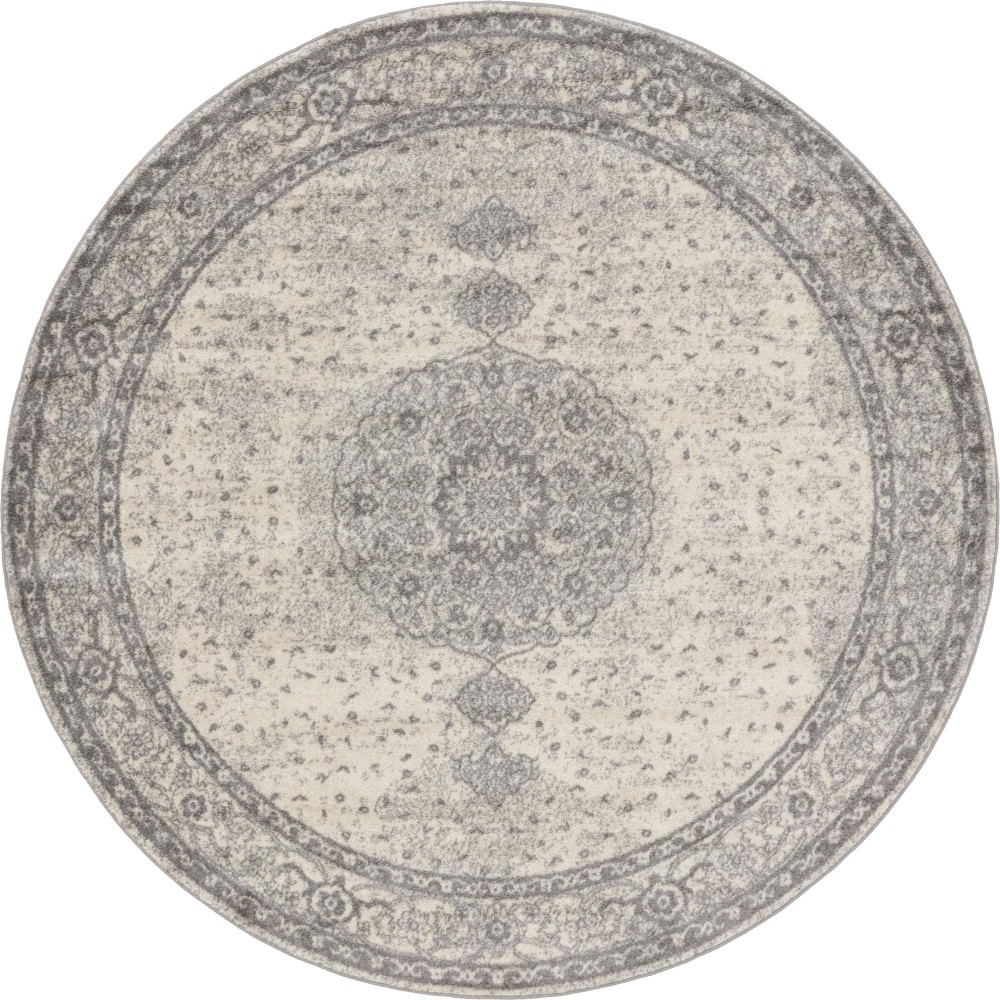 Rug Unique Loom Bromley Light Gray Round 8' 0 x 8' 0 Rug Unique Loom Bromley Light Gray Round 8' 0 x 8' 0
