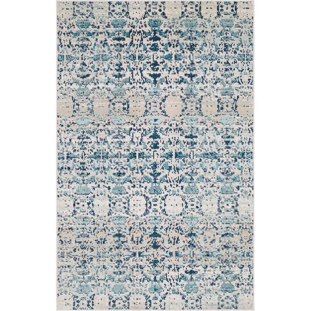 Rug Unique Loom Charm Blue Rectangular 4' 0 x 6' 0