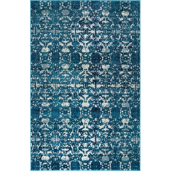 Rug Unique Loom Charm Navy Blue Rectangular 4' 0 x 6' 0