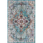 Rug Unique Loom Charm Teal Rectangular 4' 0 x 6' 0