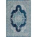 Rug Unique Loom Charm Navy Blue Rectangular 5' 0 x 8' 0