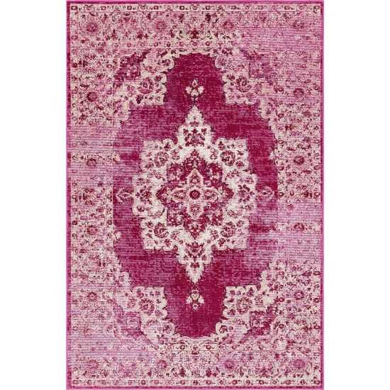 Rug Unique Loom Charm Pink Rectangular 5' 0 x 8' 0