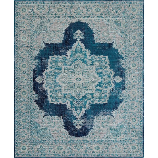 Rug Unique Loom Charm Navy Blue Rectangular 8' 0 x 10' 0