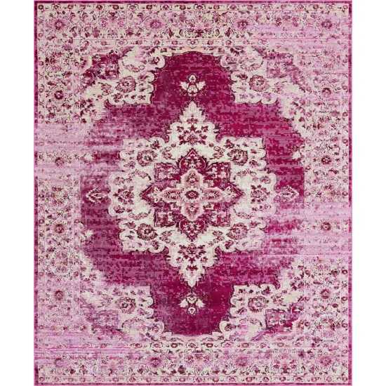 Rug Unique Loom Charm Pink Rectangular 8' 0 x 10' 0