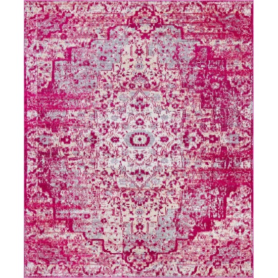 Rug Unique Loom Charm Fuchsia Rectangular 8' 0 x 10' 0