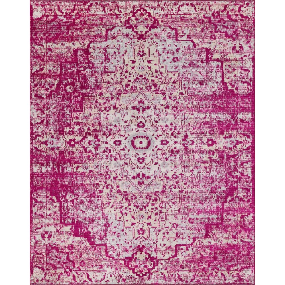 Rug Unique Loom Charm Fuchsia Rectangular 9' 0 x 12' 0