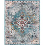 Rug Unique Loom Charm Teal Rectangular 9' 0 x 12' 0
