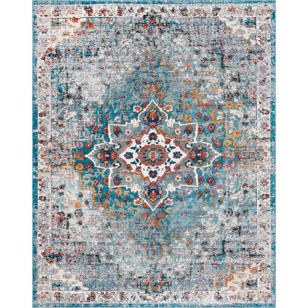 Rug Unique Loom Charm Teal Rectangular 9' 0 x 12' 0 Rug Unique Loom Charm Teal Rectangular 9' 0 x 12' 0
