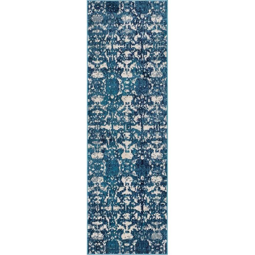 Rug Unique Loom Charm Navy Blue Runner 2' 2 x 6' 0