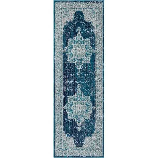 Rug Unique Loom Charm Navy Blue Runner 2' 2 x 6' 0