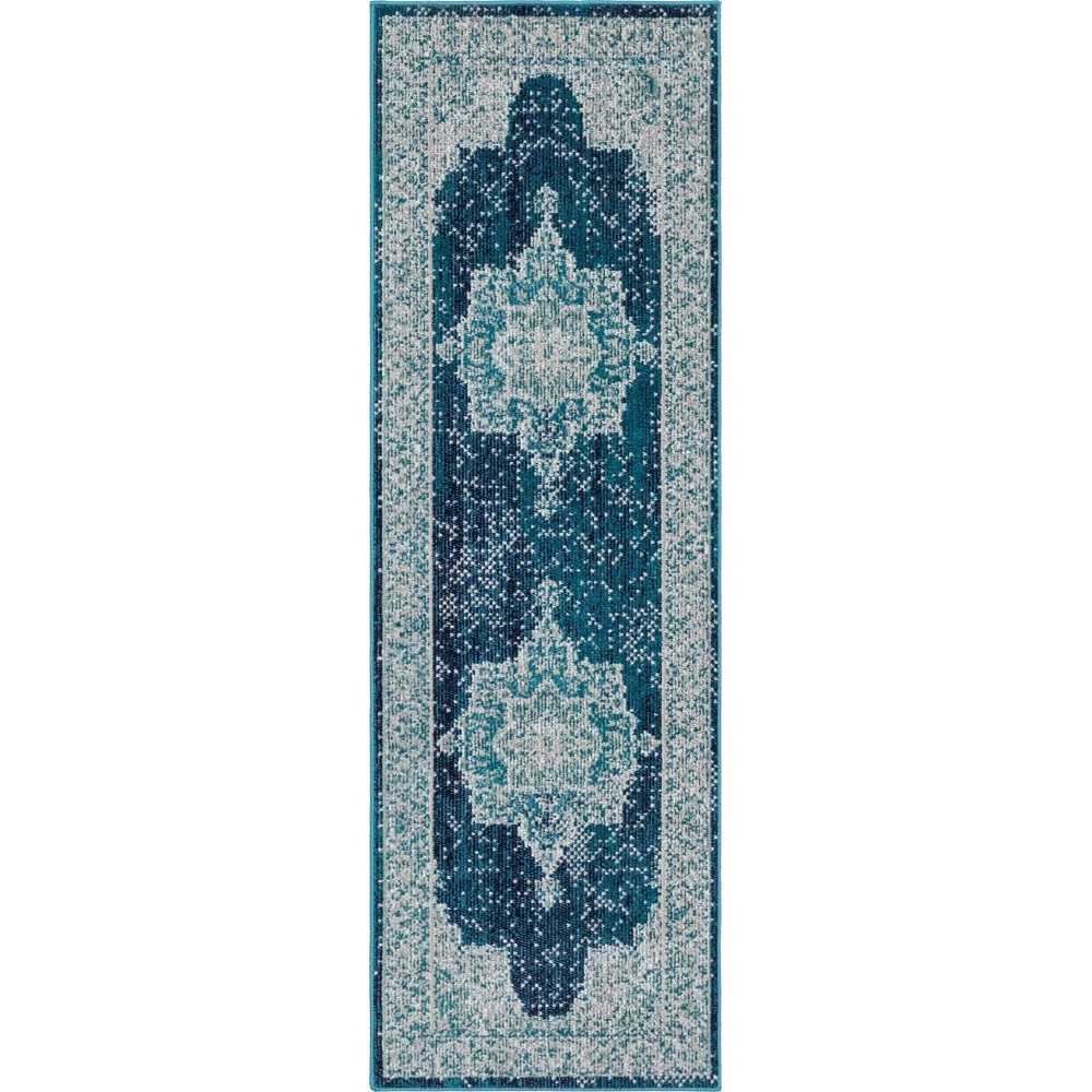 Rug Unique Loom Charm Navy Blue Runner 2' 2 x 6' 0 Rug Unique Loom Charm Navy Blue Runner 2' 2 x 6' 0
