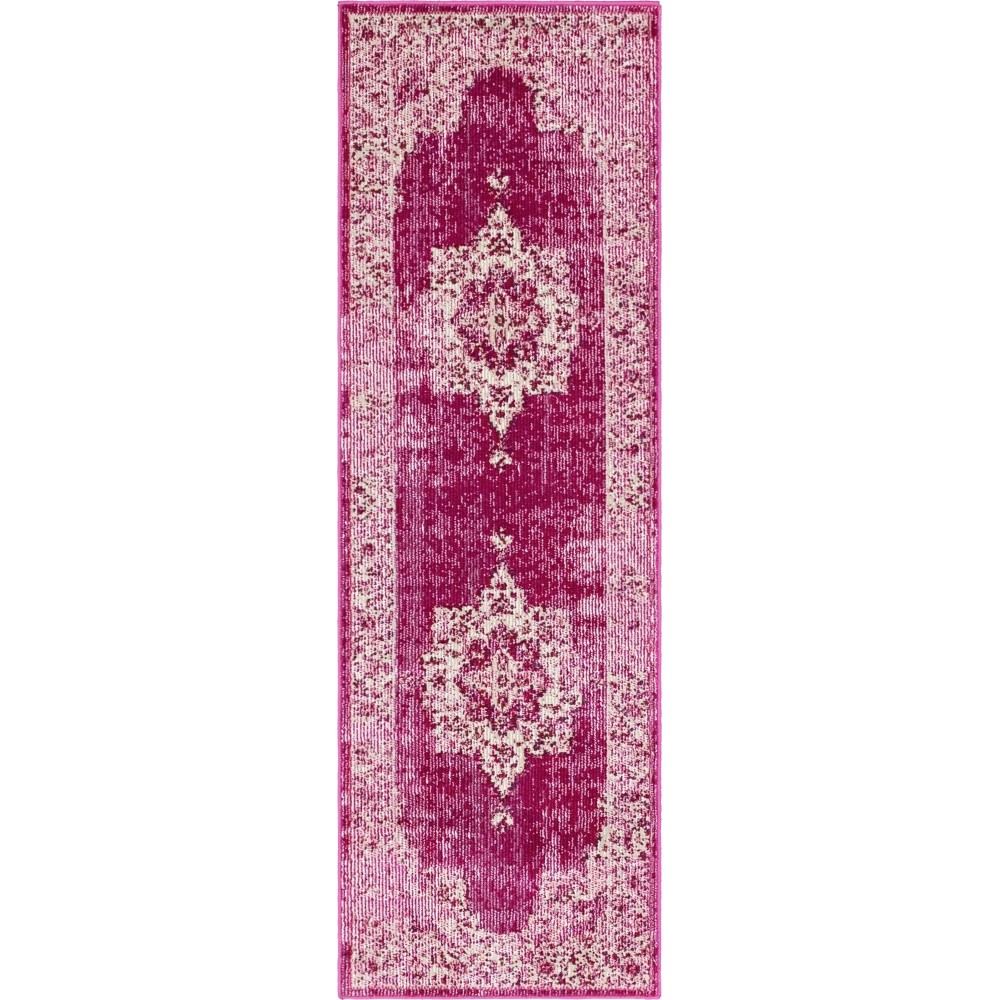 Rug Unique Loom Charm Pink Runner 2' 2 x 6' 0 Rug Unique Loom Charm Pink Runner 2' 2 x 6' 0