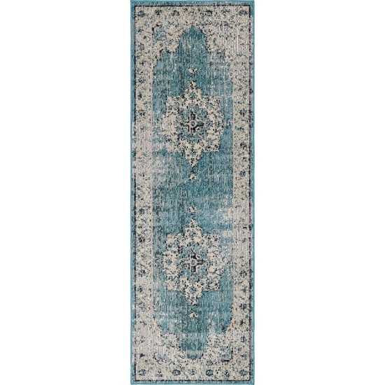 Rug Unique Loom Charm Turquoise Runner 2' 2 x 6' 0