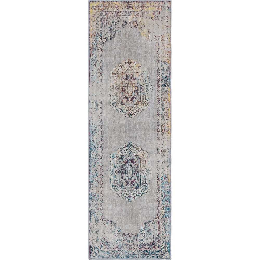 Rug Unique Loom Charm Gray Runner 2' 2 x 6' 0 Rug Unique Loom Charm Gray Runner 2' 2 x 6' 0