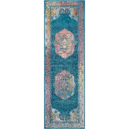 Rug Unique Loom Charm Teal Runner 2' 2 x 6' 0