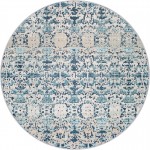 Rug Unique Loom Charm Blue Round 4' 0 x 4' 0