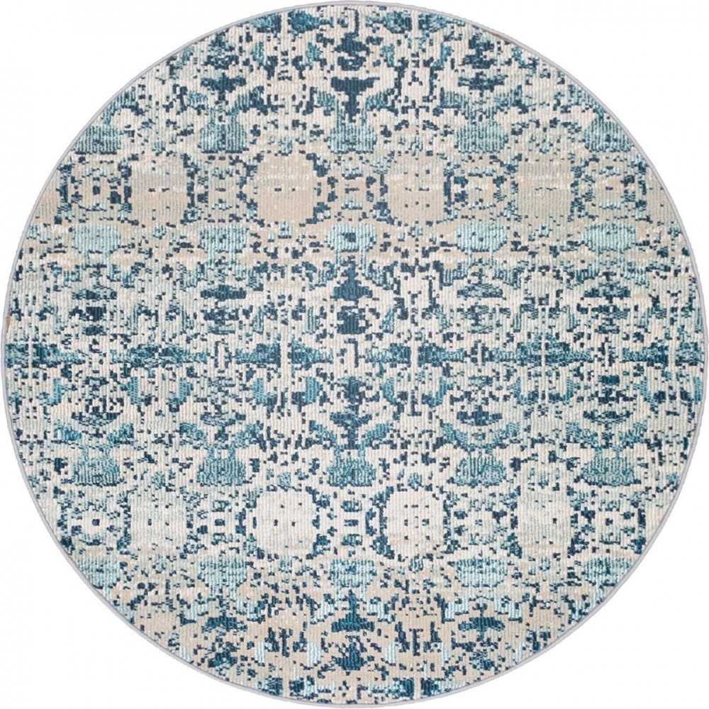 Rug Unique Loom Charm Blue Round 4' 0 x 4' 0 Rug Unique Loom Charm Blue Round 4' 0 x 4' 0