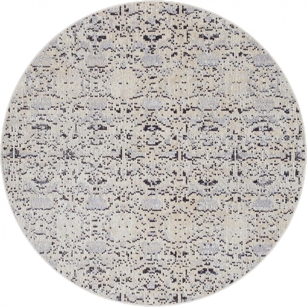 Rug Unique Loom Charm Gray Round 4' 0 x 4' 0 Rug Unique Loom Charm Gray Round 4' 0 x 4' 0