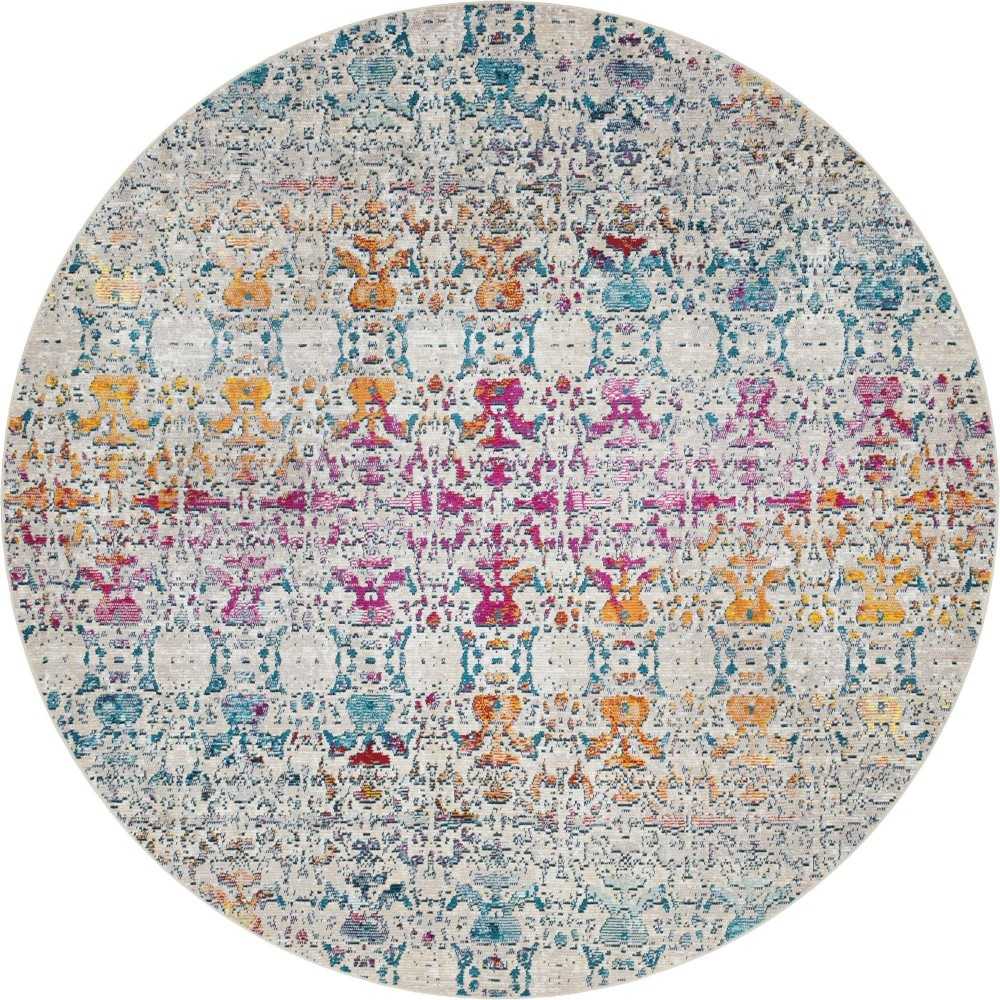 Rug Unique Loom Charm Multi Round 7' 0 x 7' 0 Rug Unique Loom Charm Multi Round 7' 0 x 7' 0