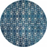 Rug Unique Loom Charm Navy Blue Round 7' 0 x 7' 0