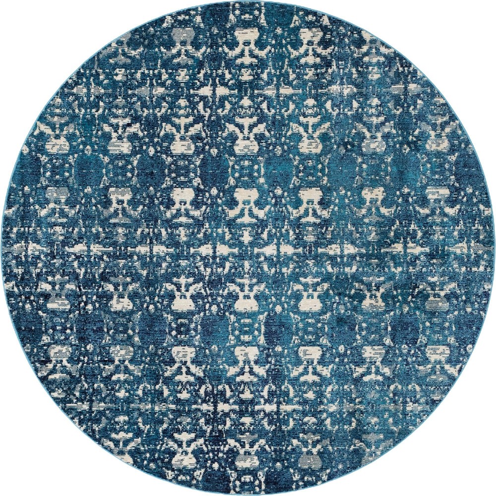 Rug Unique Loom Charm Navy Blue Round 7' 0 x 7' 0 Rug Unique Loom Charm Navy Blue Round 7' 0 x 7' 0