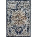 Rug Unique Loom Chateau Beige/Navy Blue Rectangular 2' 2 x 3' 0