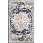 Rug Unique Loom Chateau Beige/Navy Blue Rectangular 3' 3 x 5' 3