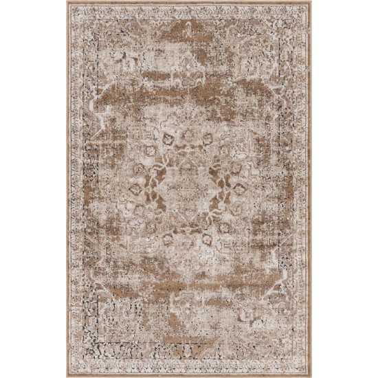 Rug Unique Loom Chateau Light Brown Rectangular 4' 0 x 6' 0