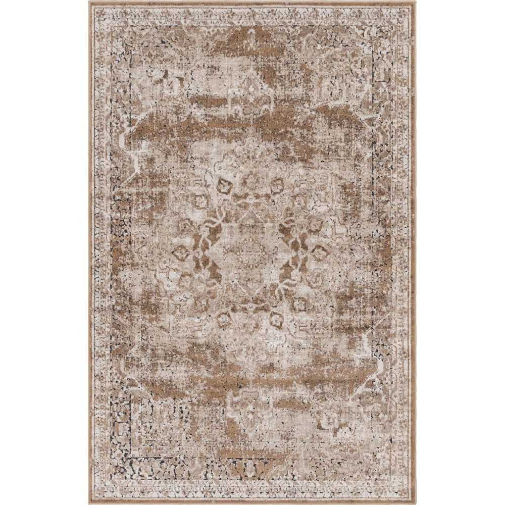 Rug Unique Loom Chateau Light Brown Rectangular 4' 0 x 6' 0 Rug Unique Loom Chateau Light Brown Rectangular 4' 0 x 6' 0