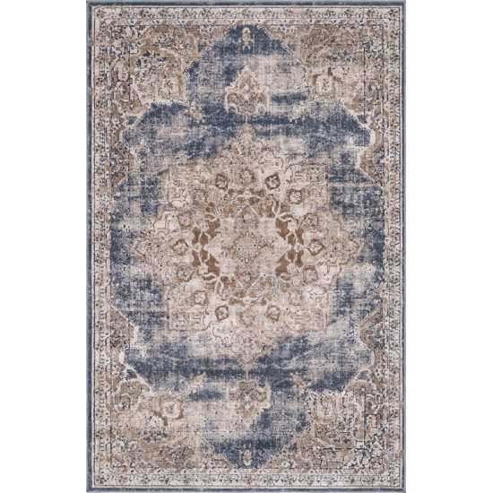 Rug Unique Loom Chateau Beige/Light Blue Rectangular 4' 0 x 6' 0