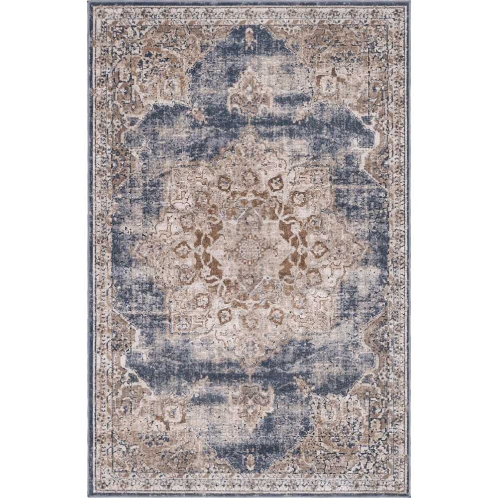 Rug Unique Loom Chateau Beige/Light Blue Rectangular 4' 0 x 6' 0 Rug Unique Loom Chateau Beige/Light Blue Rectangular 4' 0 x 6' 0