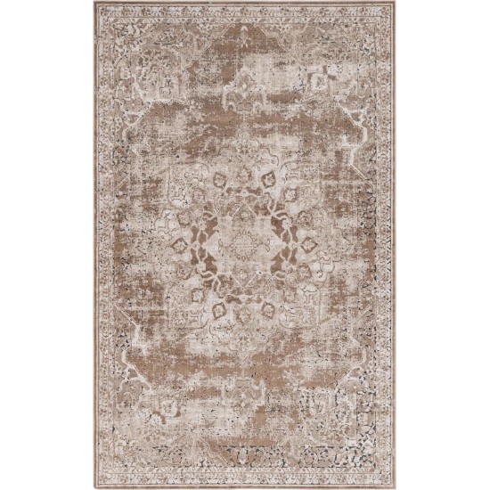 Rug Unique Loom Chateau Light Brown Rectangular 5' 0 x 8' 0