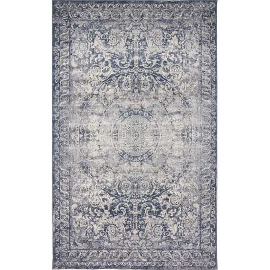 Rug Unique Loom Chateau Navy Blue Rectangular 5' 0 x 8' 0