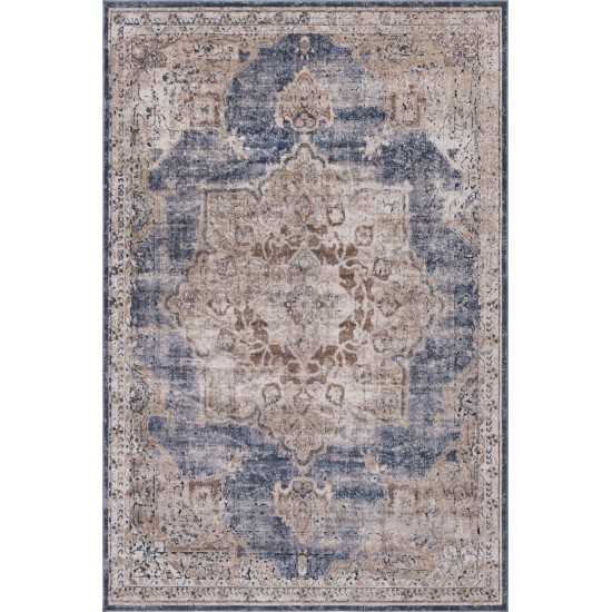 Rug Unique Loom Chateau Beige/Light Blue Rectangular 6' 0 x 9' 0