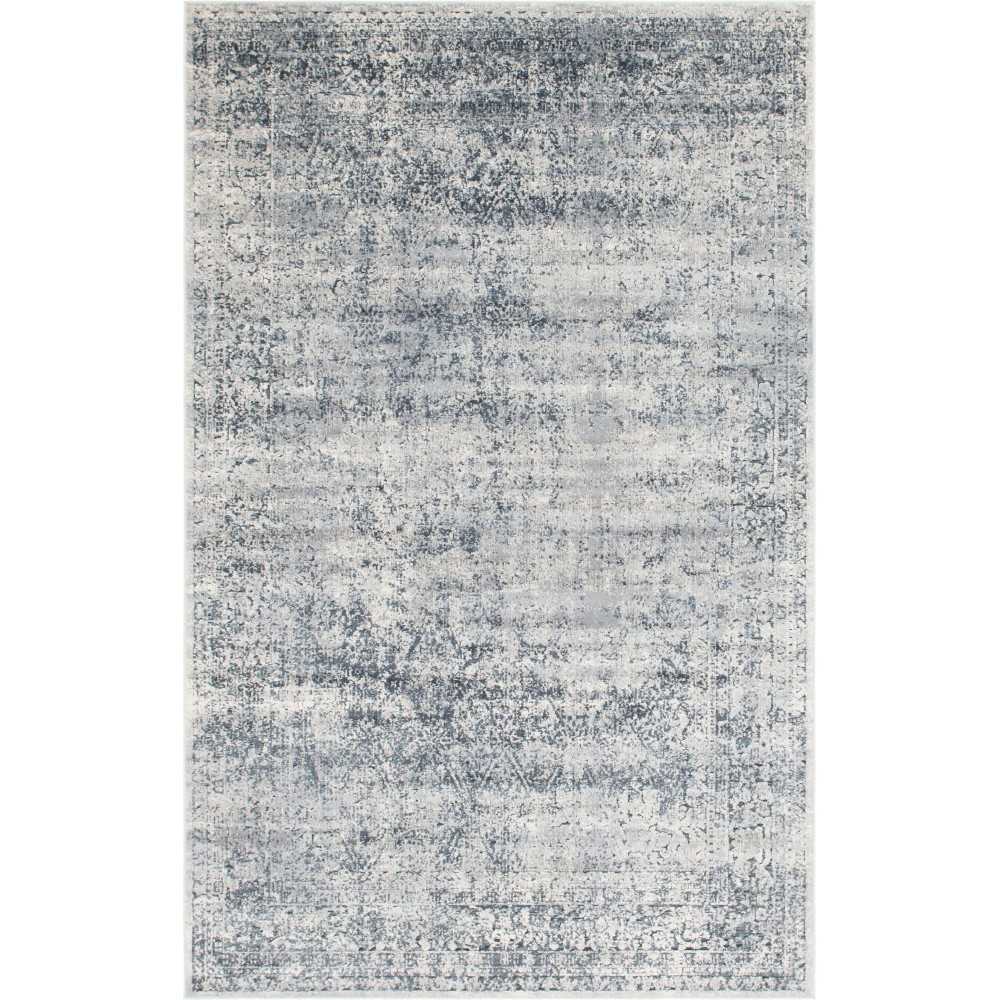 Rug Unique Loom Chateau Navy Blue Rectangular 6' 0 x 9' 0