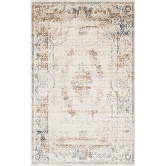 Rug Unique Loom Chateau Beige Rectangular 6' 0 x 9' 0