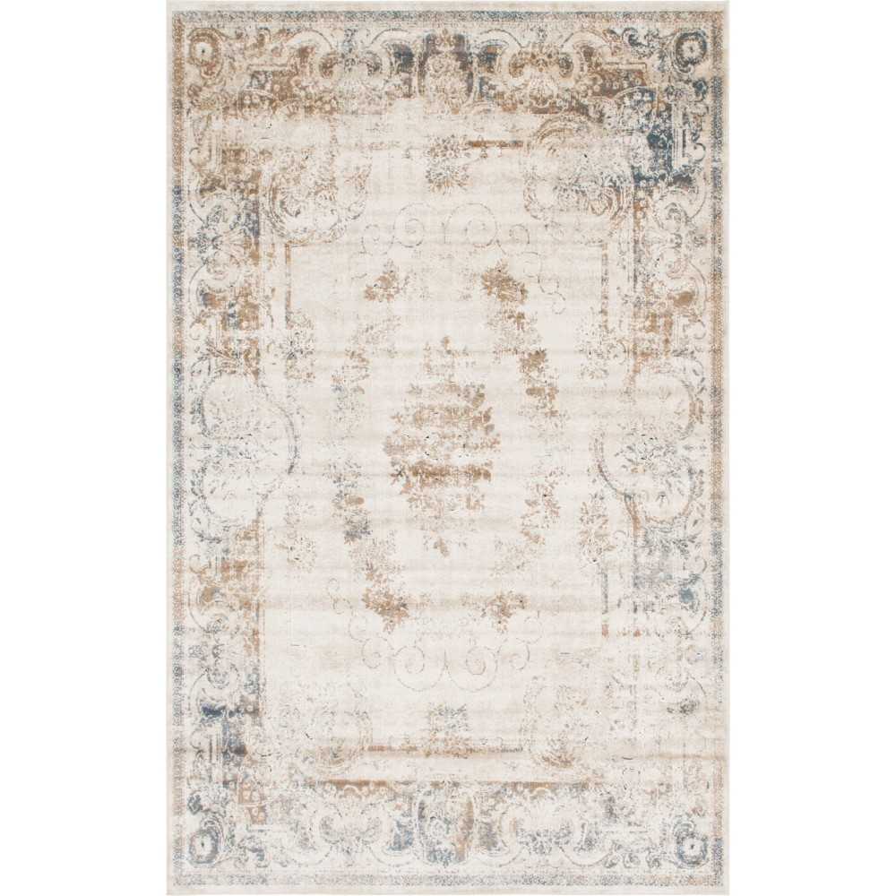 Rug Unique Loom Chateau Beige Rectangular 6' 0 x 9' 0