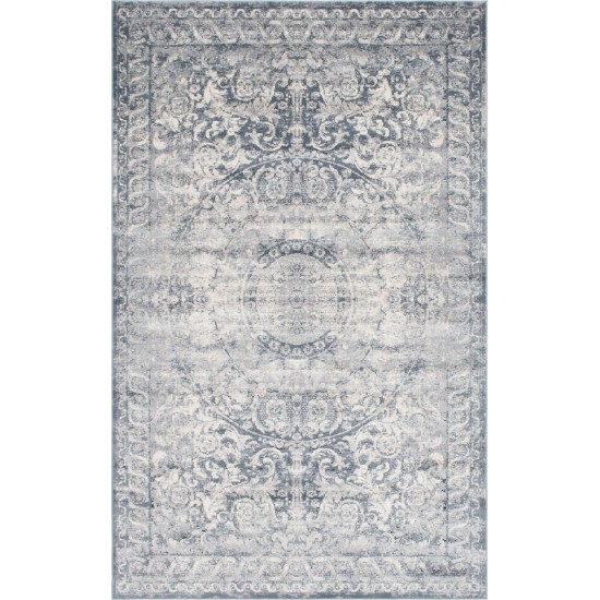 Rug Unique Loom Chateau Navy Blue Rectangular 6' 0 x 9' 0