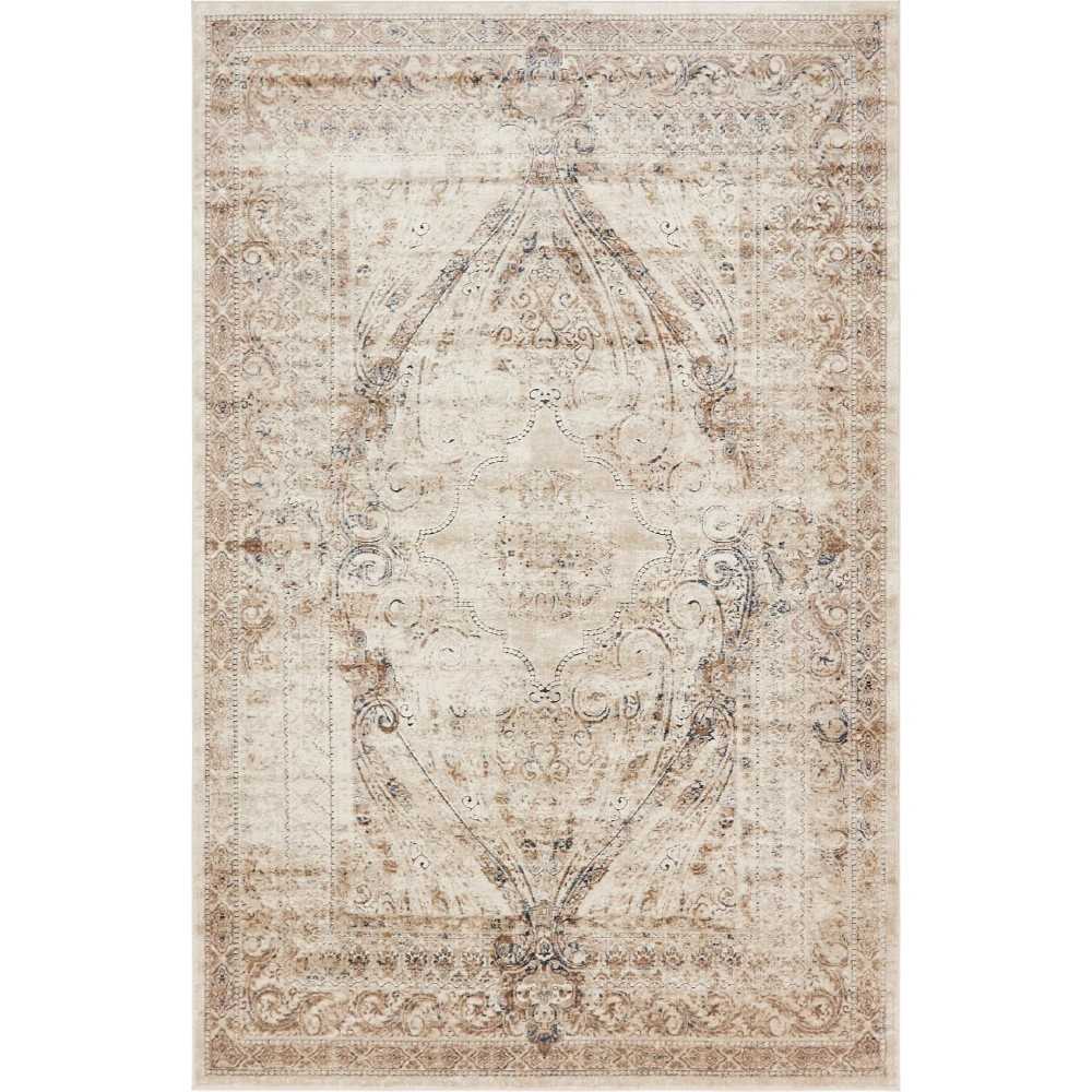 Rug Unique Loom Chateau Beige Rectangular 6' 0 x 9' 0